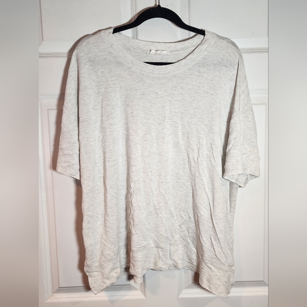 Workshop Light Gray Short Sleeve Sweater Top 2X